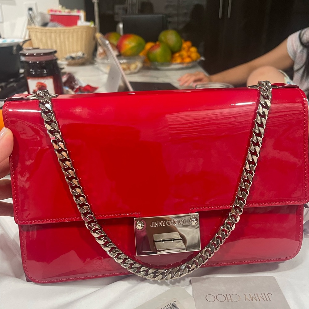 JIMMY CHOO - REBEL SOFT/S PAT RED (100% AUTHENTIC) - VERY GOOD CONDITION